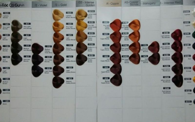 Cấu trúc 3 chữ số trên bảng màu tóc nhuộm