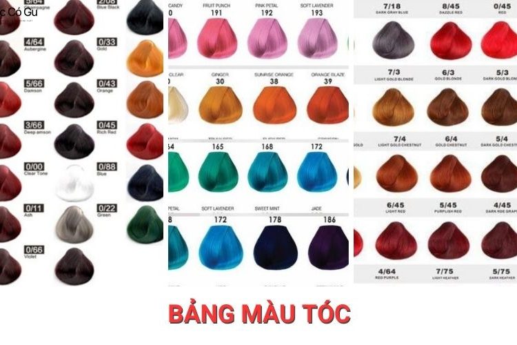 Bảng màu tóc tẩy và không tẩy cho nam, nữ đầy đủ nhất