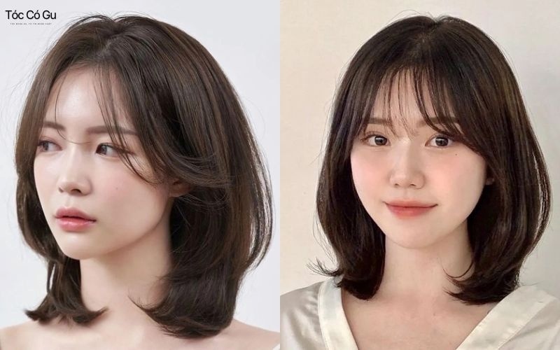 10+ kiểu tóc nữ mặt tròn đẹp, che khuyết điểm, dễ ứng dụng Tóc lob layer gọn gàng