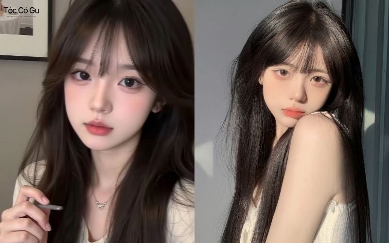 10+ kiểu tóc nữ mặt tròn đẹp, che khuyết điểm, dễ ứng dụng Tóc mái bằng tỉa mỏng trẻ trung cho mặt tròn