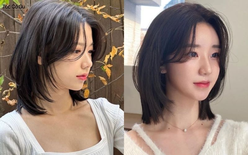 10+ kiểu tóc nữ mặt tròn đẹp, che khuyết điểm, dễ ứng dụng Kiể tóc ngắn mái bay Hàn Quốc cho mặt bầu bĩnh