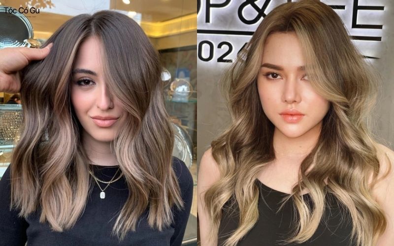 Màu tóc nâu tây ombre