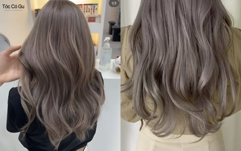 Màu tóc nâu tây xám khói