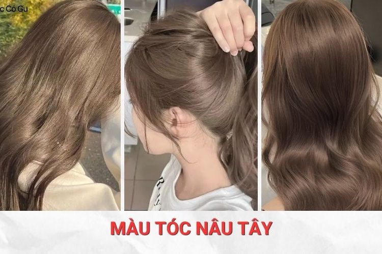 màu tóc nâu tây