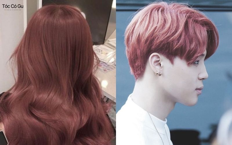 Màu tóc nâu ánh hồng