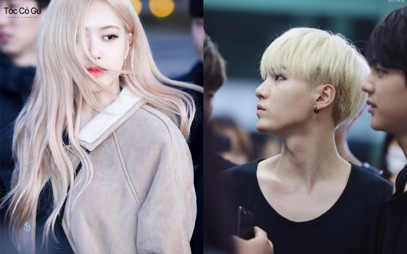 Màu tóc vàng bạch kim lai tây