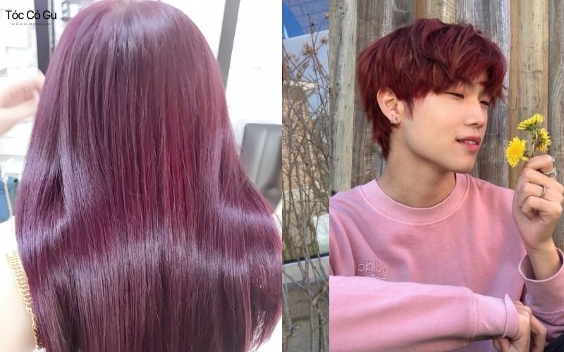 Màu tóc đỏ tím