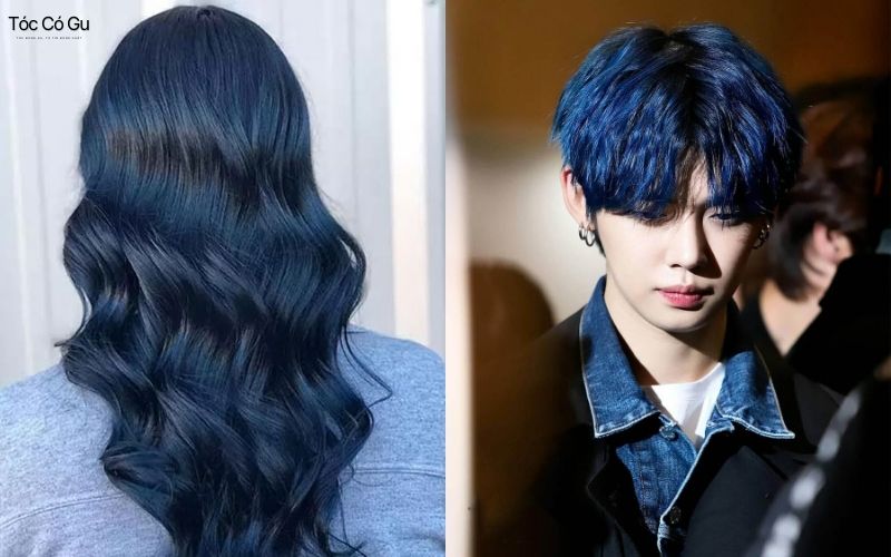 Màu tóc nhuộm đen ánh xanh