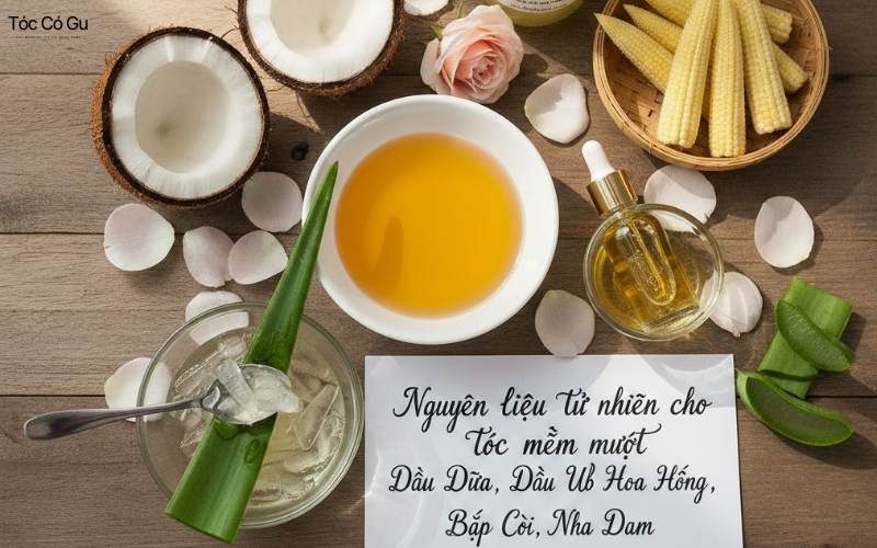 Chăm sóc tóc bông xù: 6 bước giúp tóc giảm khô rối nhanh Các nguyên liệu tự nhiên có thể dùng để dưỡng tóc bông xù
