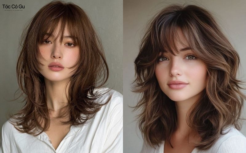 15+ kiểu tóc cho mặt vuông giúp che khuyết điểm, hợp xu hướng Tóc mullet kết hợp mái bay