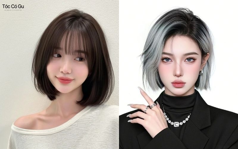 15+ kiểu tóc cho mặt vuông giúp che khuyết điểm, hợp xu hướng Tóc ngắn ngang vai rẽ ngôi