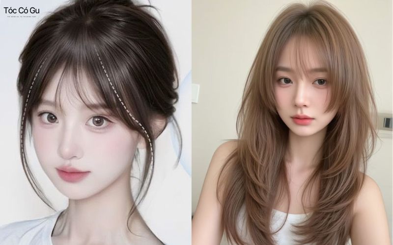 Kiểu tóc mái cho mặt trái xoan nữ