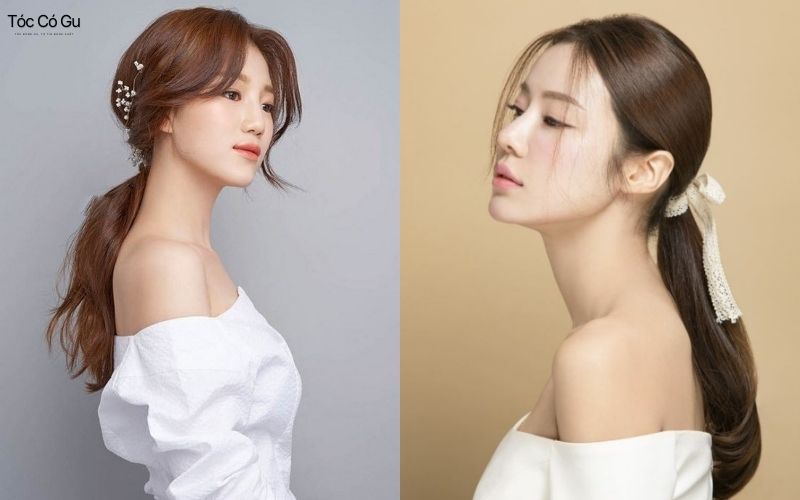 Mặt dài để tóc gì để cân đối, che khuyết điểm và cuốn hút Tóc dài buộc thấp thả mái tự nhiên