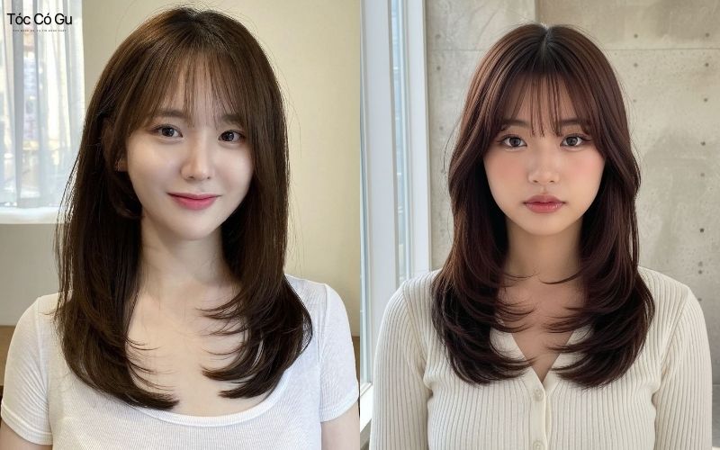 Mặt dài để tóc gì để cân đối, che khuyết điểm và cuốn hút Tóc dài duỗi cụp phần đuôi