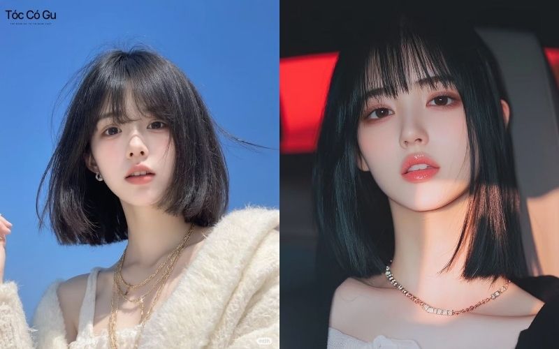 Mặt dài để tóc gì để cân đối, che khuyết điểm và cuốn hút Tóc ngang vai mái bằng - kiểu tóc nữ mặt dài