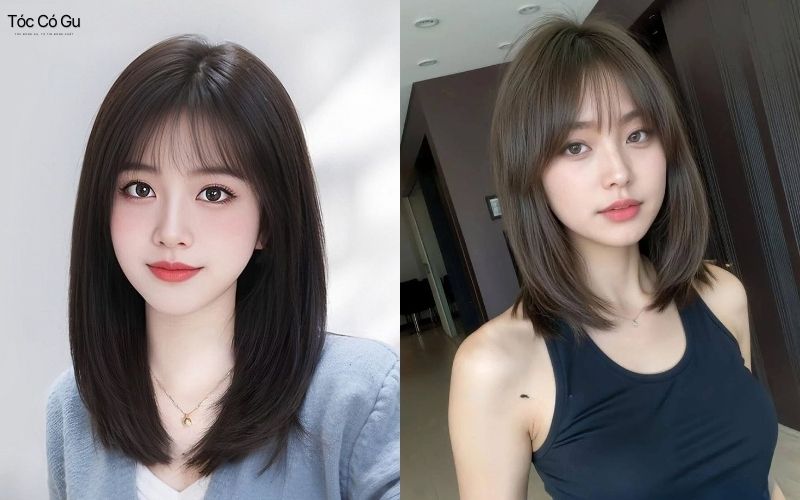 Mặt dài để tóc gì để cân đối, che khuyết điểm và cuốn hút Tóc ngang vai uốn cụp mái thưa