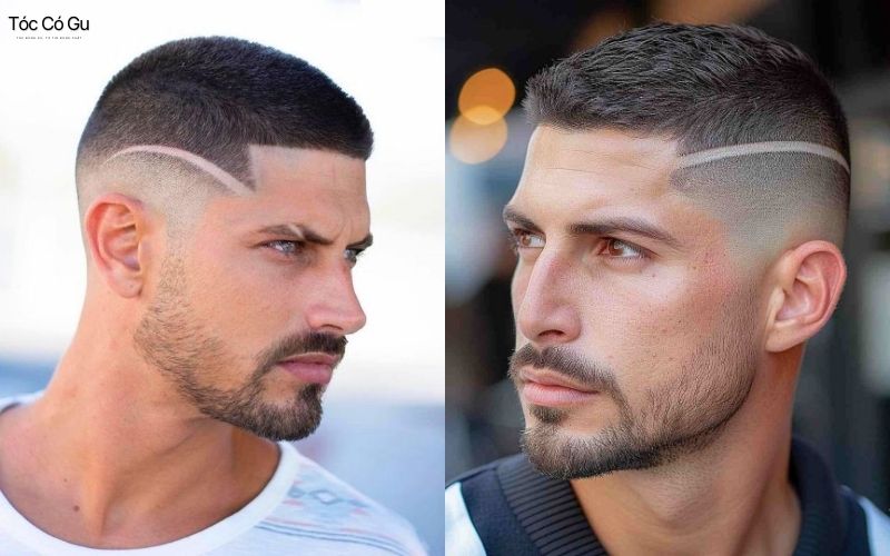 12+ kiểu tóc húi cua đẹp nam tính, năng động, gọn gàng Tóc húi cua kẻ line nổi bật