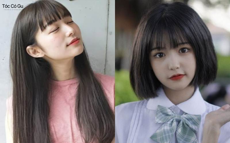 Dáng tóc mái kiểu bằng dày dễ thương