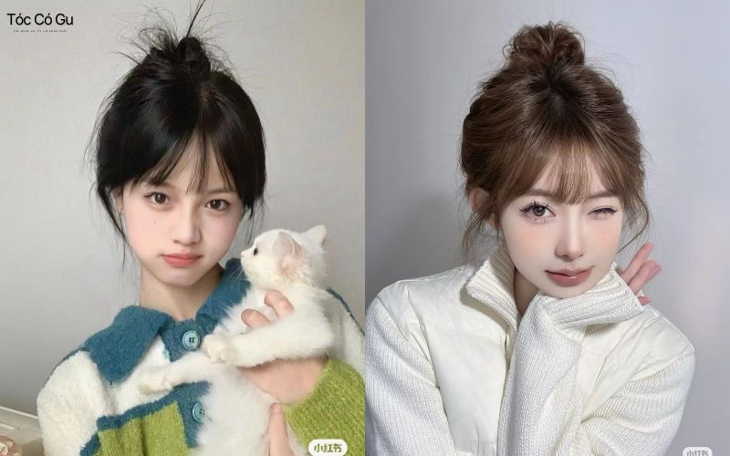 Tóc mái bay buộc cao