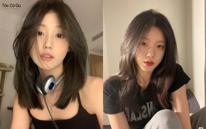 Kiểu tóc mái bay nữ ngôi giữa