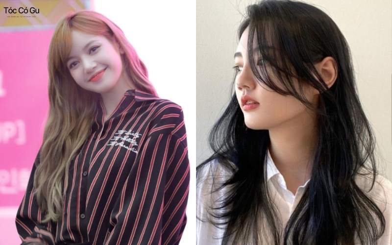 Dáng tóc mái chéo xoăn