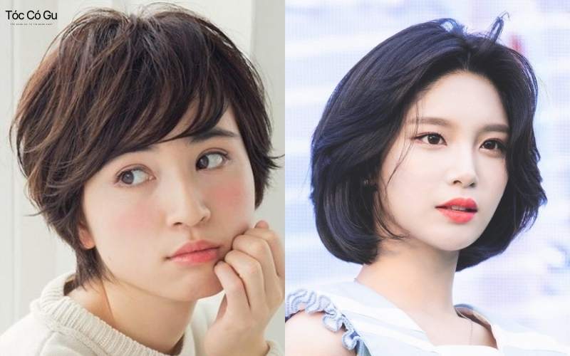 Tóc ngắn cúp phồng mái cháo cho cô nàng mặt nhỏ
