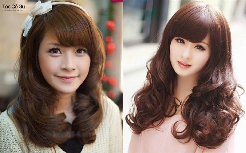 Dáng tóc mái chéo nữ ngố đáng yêu