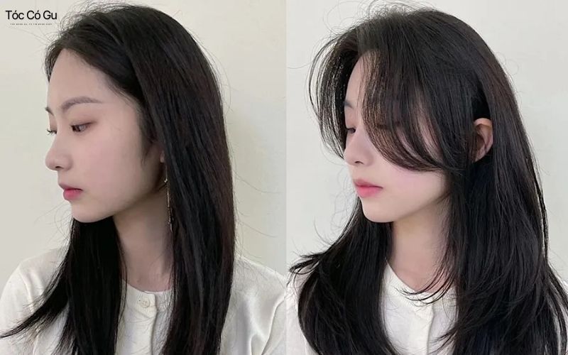 Tóc mái dài giả thanh lịch