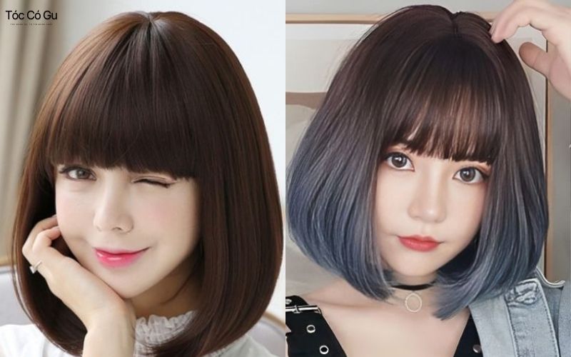 Tóc mái uốn cụp giả tinh tế