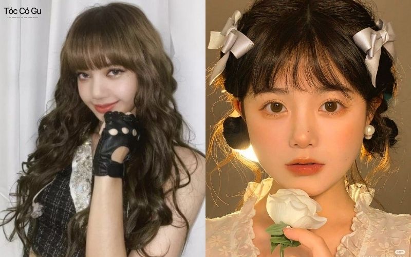 Tóc mái xoăn giả bồng bềnh