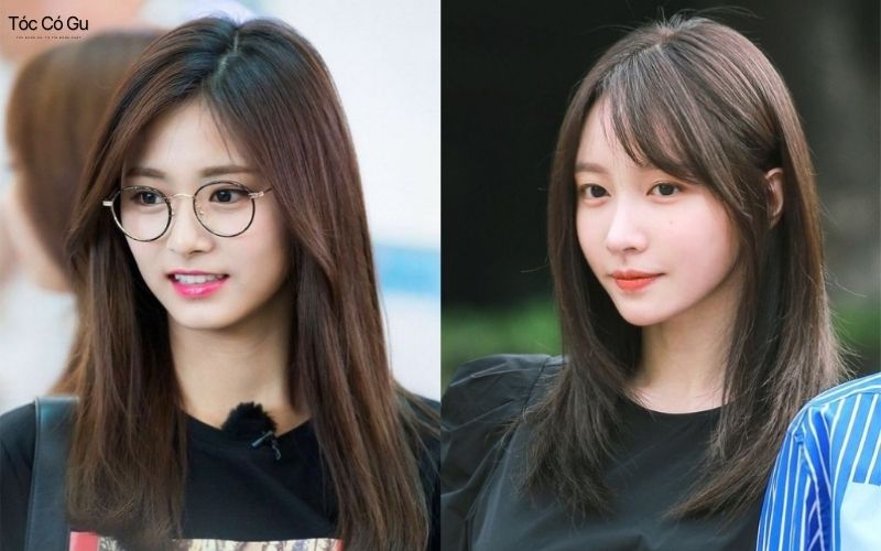 Tóc mái lệch kết hợp tóc dài tỉa layer