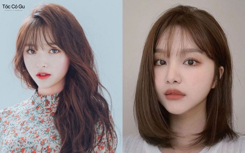 Tóc mái thưa rẽ ngôi lệch cách điệu