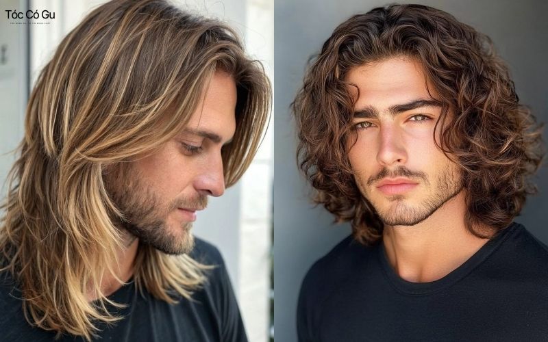 Tóc nam cổ điển Shoulder Length lãng tử