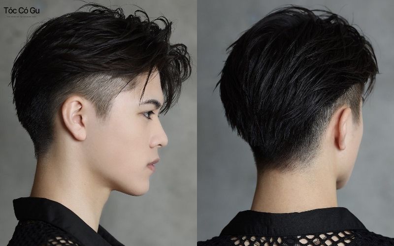 Undercut vuốt ngược mang lại vẻ nam tính cho khuôn mặt dài