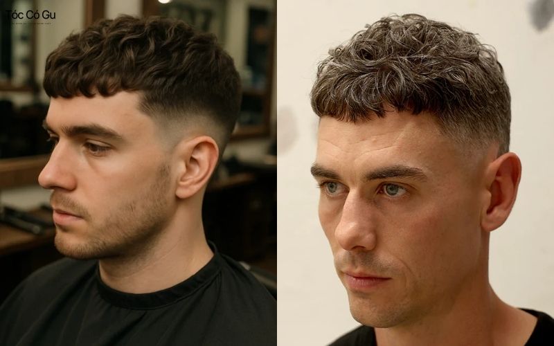tóc nam mặt tròn