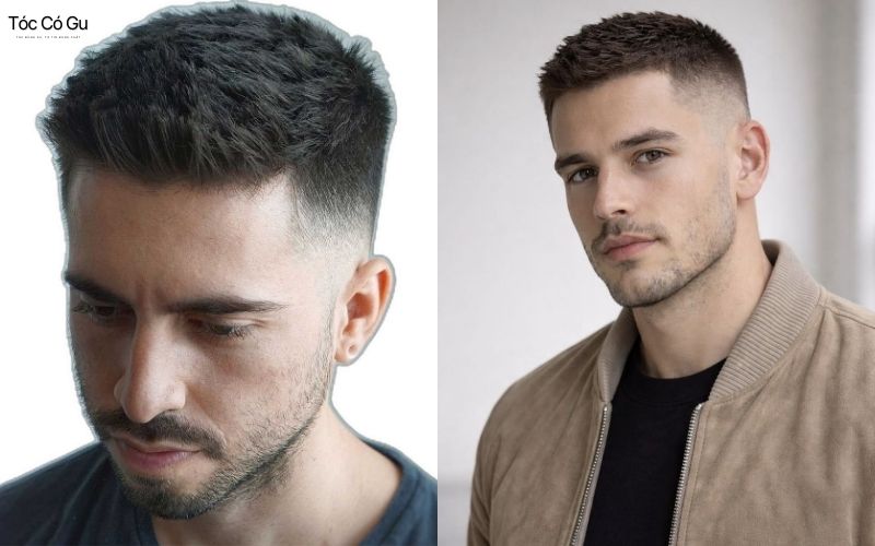tóc nam mặt tròn