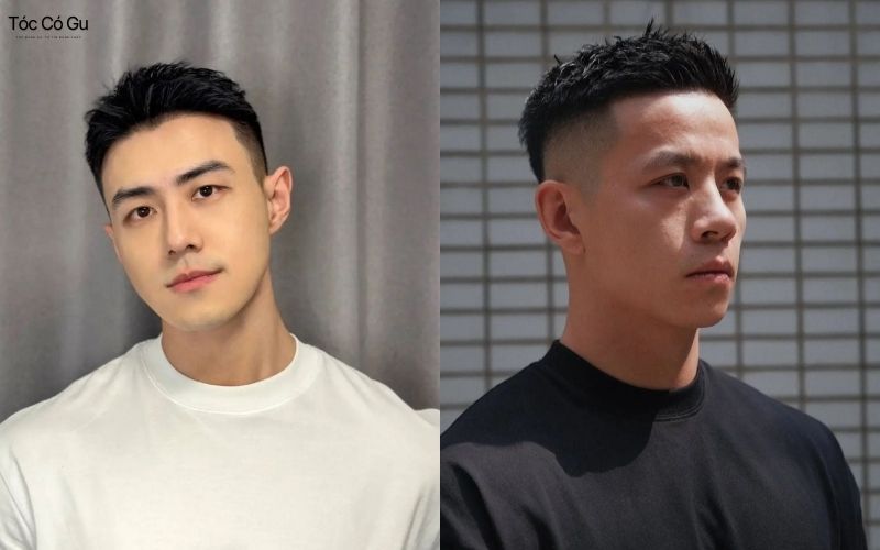tóc nam mặt tròn