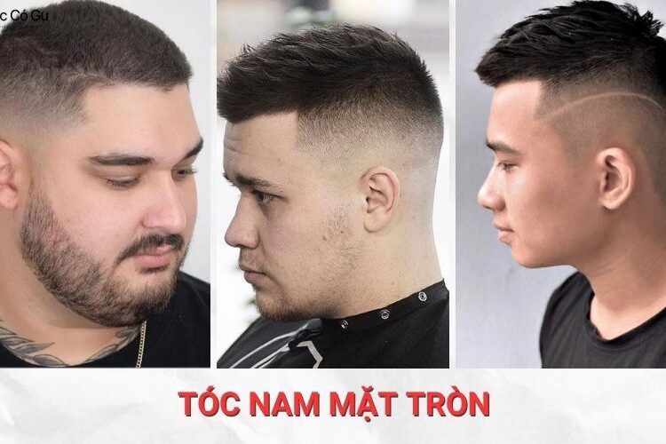 tóc nam mặt tròn