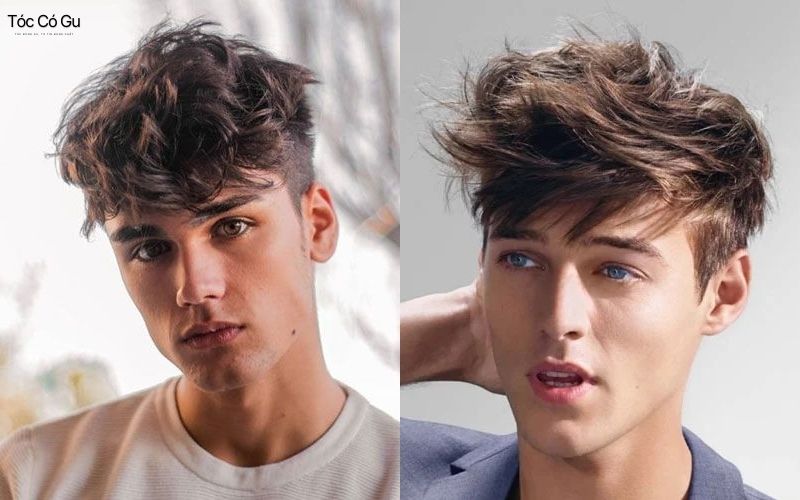 tóc nam mặt tròn