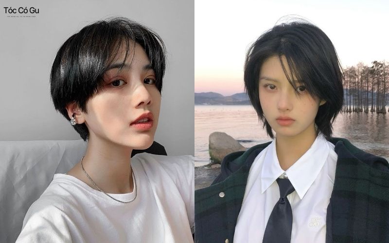 Mẫu tóc tomboy mái lệch