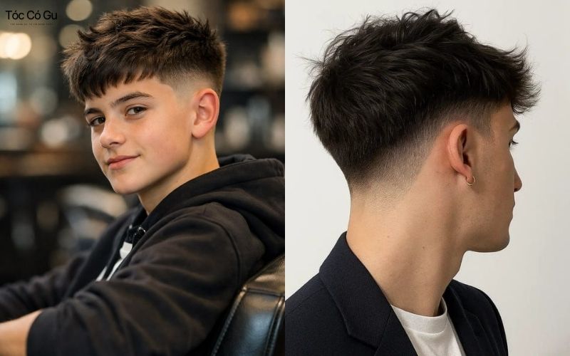 Mid Fade kết hợp Textured Crop