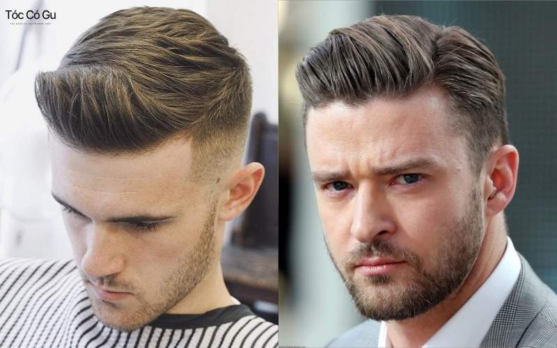 Modern quiff fade cao mang nét nam tính cho mặt tròn hoặc vuông