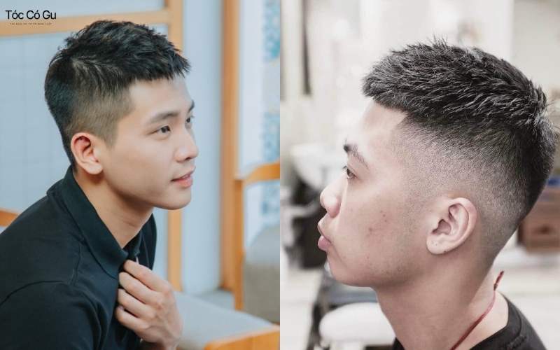 Kiểu tóc sport quiff gọn gàng cho dáng mặt tròn