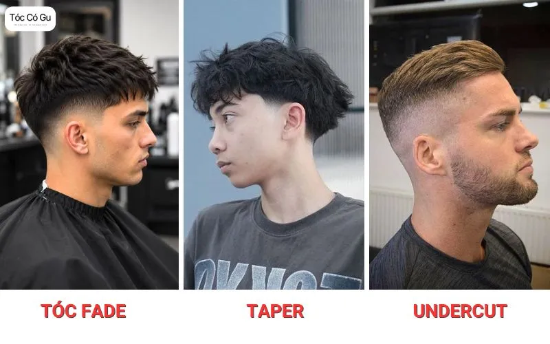 Tóc fade là gì? 6 kiểu tóc fade nam đẹp và cách cắt chuẩn Hình ảnh giúp phân biệt Fade với Taper và Undercut