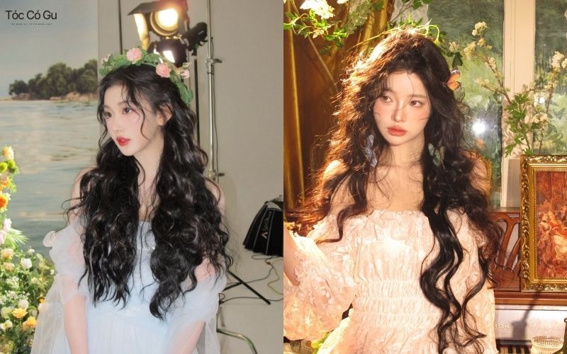 Tóc xoăn hippie layer dài thướt tha