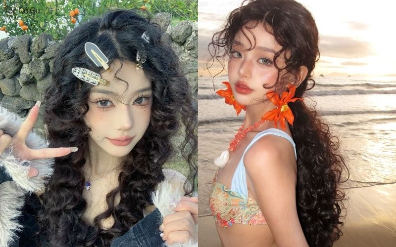 Tóc dài xoăn hippie lọn nhỏ