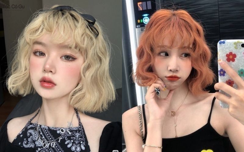 Tóc hippie cắt ngắn nhuộm màu sáng tôn da