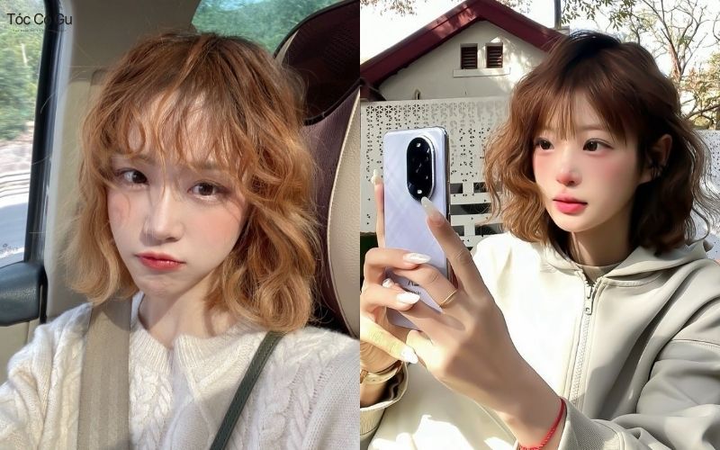 Tóc hippie ngắn mái thưa trẻ trung