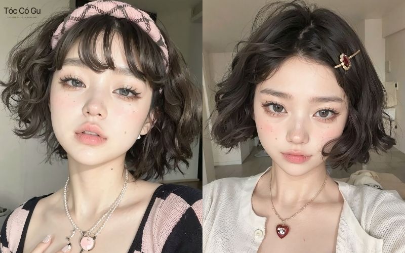 Tóc bob xoăn hippie dáng ngắn