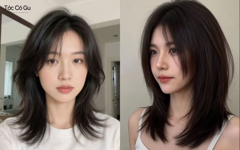 Mẫu tóc tỉa layer mullet ngang vai
